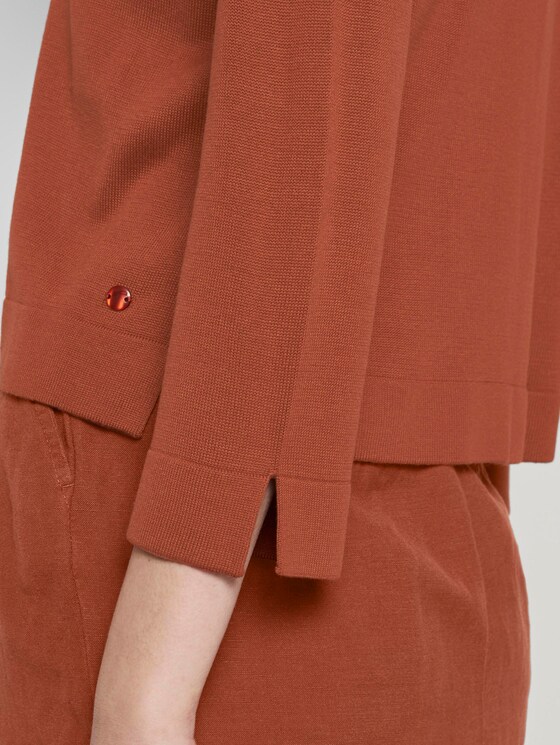 Knitted bolero with side slits - Women - Goji Orange Knitted bolero with side slits - Women - Goji Orange - 9 - TOM TAILOR