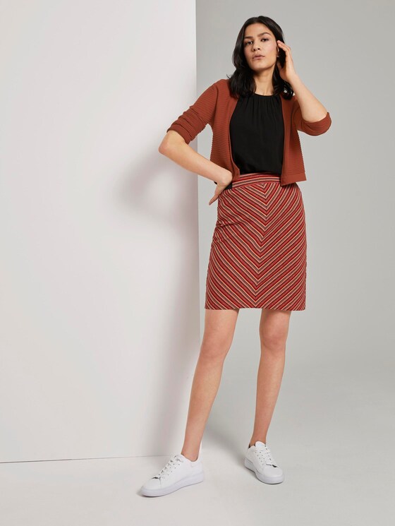 Knitted bolero with an ottoman structure - Women - Goji Orange Knitted bolero with an ottoman structure - Women - Goji Orange - 3 - TOM TAILOR