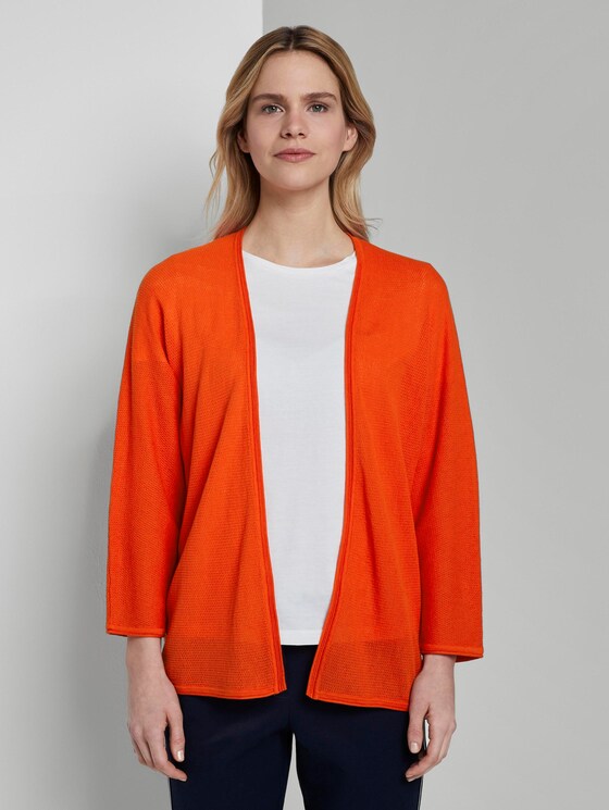 Cardigan im Loose Fit - Frauen - strong flame orange Cardigan im Loose Fit - Frauen - strong flame orange - 1 - TOM TAILOR
