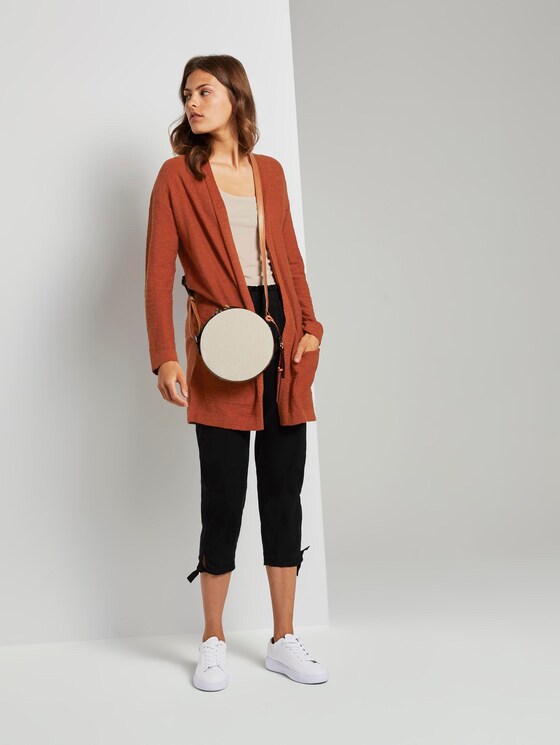 Long cardigan with loose-fit pockets - Women - Goji Orange Long cardigan with loose-fit pockets - Women - Goji Orange - 3 - TOM TAILOR