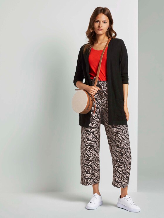 Langer Cardigan mit Taschen im Loose Fit - Frauen - Deep Black Langer Cardigan mit Taschen im Loose Fit - Frauen - Deep Black - 3 - TOM TAILOR