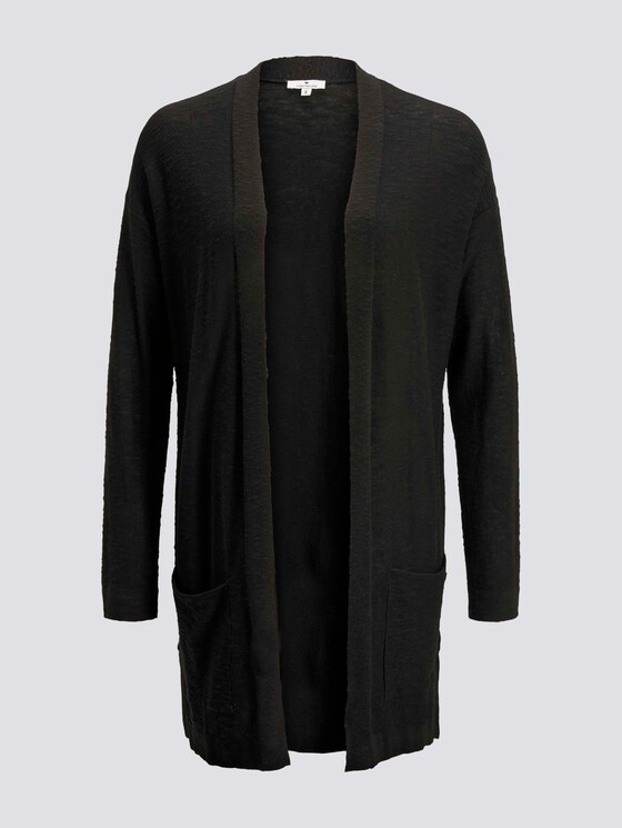 Langer Cardigan mit Taschen im Loose Fit - Frauen - Deep Black Langer Cardigan mit Taschen im Loose Fit - Frauen - Deep Black - 7 - TOM TAILOR
