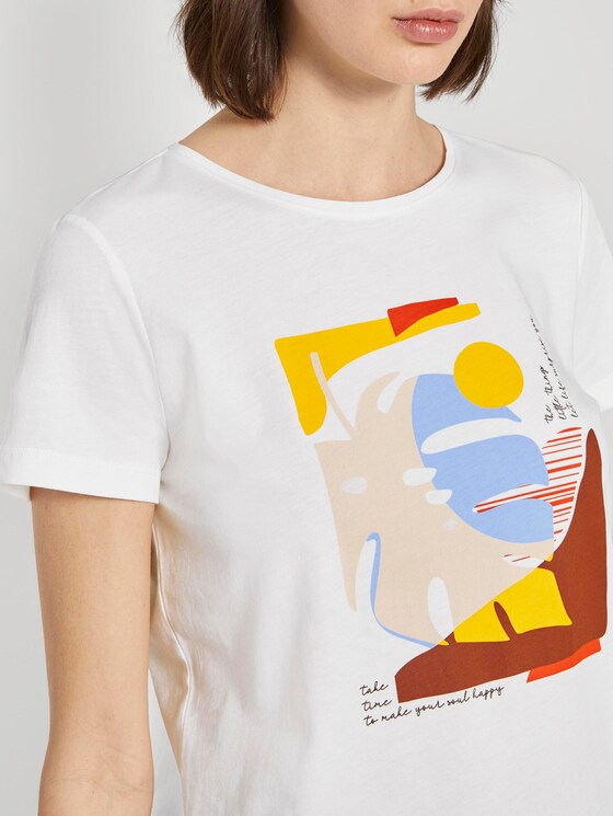 T-shirt with artwork - Women - Dove White T-shirt with artwork - Women - Dove White - 10 - TOM TAILOR
