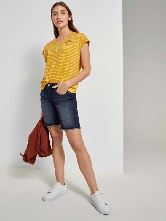 T-Shirt mit Brusttasche - Frauen - yellow offwhite stripe T-Shirt mit Brusttasche - Frauen - yellow offwhite stripe - 3 - TOM TAILOR