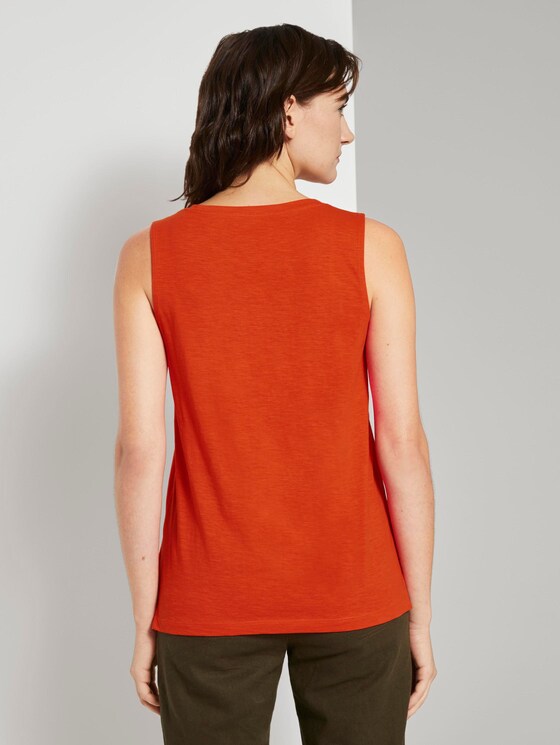 Top mit Brusttasche und Seitenschlitzen - Frauen - strong flame orange Top mit Brusttasche und Seitenschlitzen - Frauen - strong flame orange - 2 - TOM TAILOR