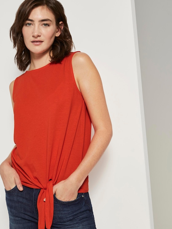Top mit Knotendetail - Frauen - strong flame orange Top mit Knotendetail - Frauen - strong flame orange - 5 - TOM TAILOR