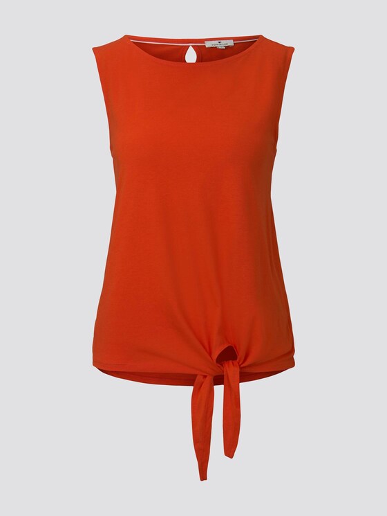 Top mit Knotendetail - Frauen - strong flame orange Top mit Knotendetail - Frauen - strong flame orange - 7 - TOM TAILOR
