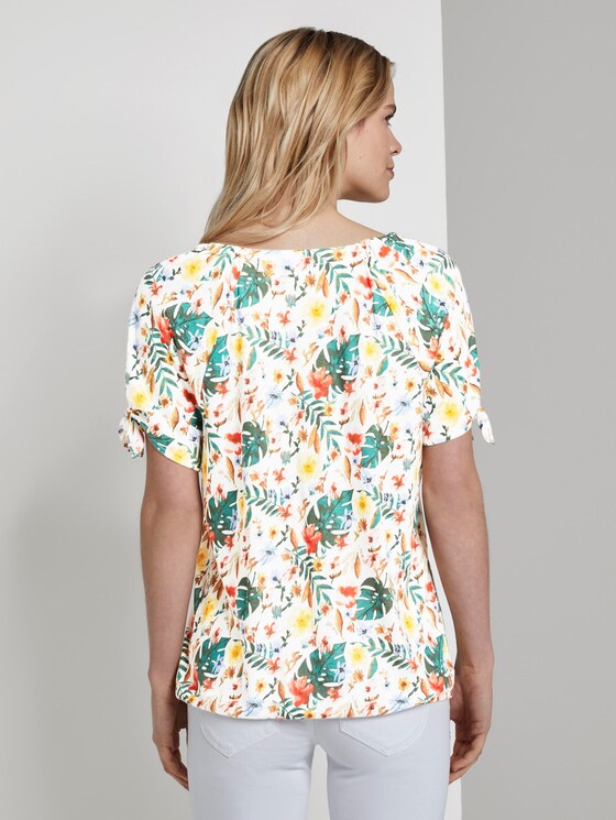 Carmen T-Shirt mit Blumenprint - Frauen - white watercolor flower design Carmen T-Shirt mit Blumenprint - Frauen - white watercolor flower design - 2 - TOM TAILOR