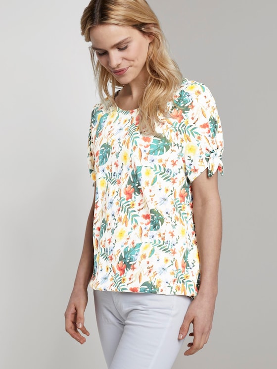 Carmen T-Shirt mit Blumenprint - Frauen - white watercolor flower design Carmen T-Shirt mit Blumenprint - Frauen - white watercolor flower design - 5 - TOM TAILOR