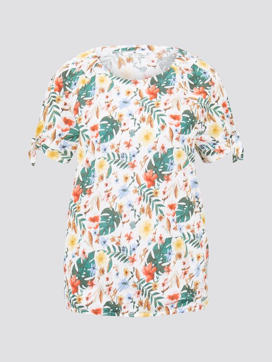 Carmen T-Shirt mit Blumenprint - Frauen - white watercolor flower design Carmen T-Shirt mit Blumenprint - Frauen - white watercolor flower design - 7 - TOM TAILOR