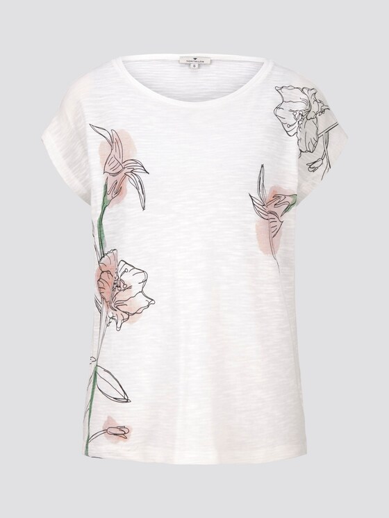 T-shirt with placed artwork - Women - Whisper White T-shirt with placed artwork - Women - Whisper White - 7 - TOM TAILOR