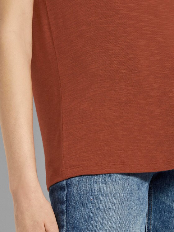Basic T-Shirt mit Carmen-Ausschnitt - Frauen - dark goji orange Basic T-Shirt mit Carmen-Ausschnitt - Frauen - dark goji orange - 10 - TOM TAILOR