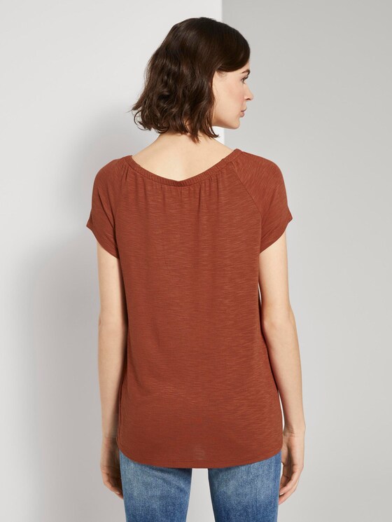 Basic T-Shirt mit Carmen-Ausschnitt - Frauen - dark goji orange Basic T-Shirt mit Carmen-Ausschnitt - Frauen - dark goji orange - 2 - TOM TAILOR