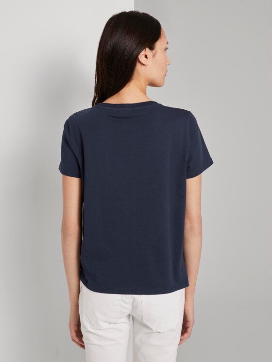 T-Shirt mit Lochstickerei - Frauen - Real Navy Blue T-Shirt mit Lochstickerei - Frauen - Real Navy Blue - 2 - TOM TAILOR