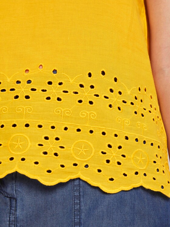 T-Shirt mit Lochstickerei - Frauen - deep golden yellow T-Shirt mit Lochstickerei - Frauen - deep golden yellow - 10 - TOM TAILOR
