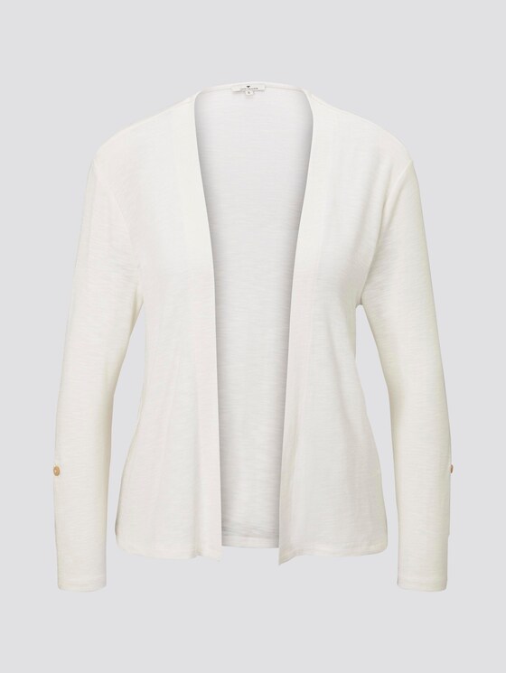 Shirt-Cardigan mit gerafften Ärmeln - Frauen - Whisper White Shirt-Cardigan mit gerafften Ärmeln - Frauen - Whisper White - 7 - TOM TAILOR
