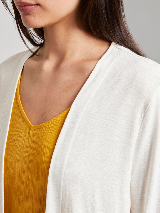 Shirt-Cardigan mit gerafften Ärmeln - Frauen - Whisper White Shirt-Cardigan mit gerafften Ärmeln - Frauen - Whisper White - 9 - TOM TAILOR