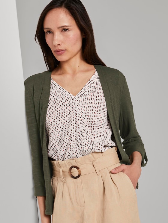 Shirt-Cardigan mit gerafften Ärmeln - Frauen - Woodland Green Shirt-Cardigan mit gerafften Ärmeln - Frauen - Woodland Green - 5 - TOM TAILOR