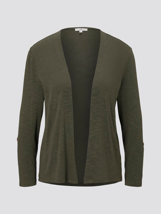 Shirt-Cardigan mit gerafften Ärmeln - Frauen - Woodland Green Shirt-Cardigan mit gerafften Ärmeln - Frauen - Woodland Green - 7 - TOM TAILOR