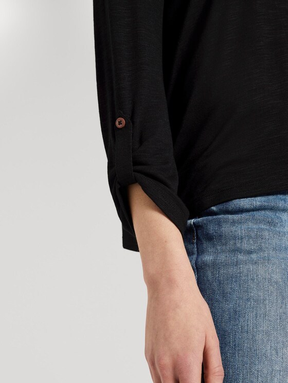 Shirt-Cardigan mit gerafften Ärmeln - Frauen - deep black Shirt-Cardigan mit gerafften Ärmeln - Frauen - deep black - 10 - TOM TAILOR