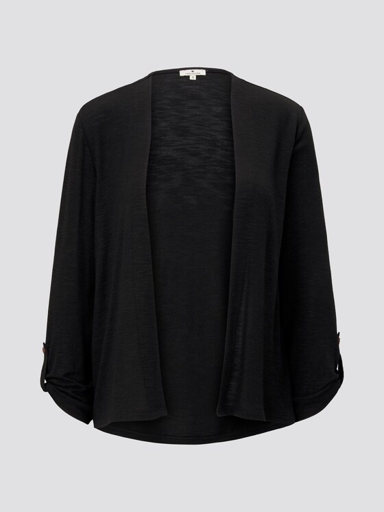Shirt-Cardigan mit gerafften Ärmeln - Frauen - deep black Shirt-Cardigan mit gerafften Ärmeln - Frauen - deep black - 7 - TOM TAILOR