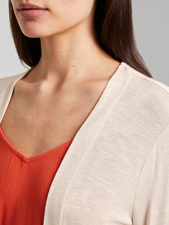 Shirt-Cardigan mit gerafften Ärmeln - Frauen - soft vanilla Shirt-Cardigan mit gerafften Ärmeln - Frauen - soft vanilla - 9 - TOM TAILOR