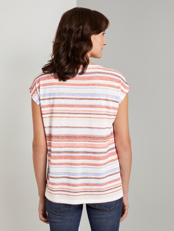 Bunt gestreiftes T-Shirt - Frauen - mauve painted stripe Bunt gestreiftes T-Shirt - Frauen - mauve painted stripe - 2 - TOM TAILOR