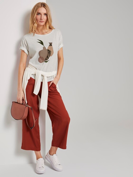 Lockeres T-Shirt mit Print - Frauen - Dove White Lockeres T-Shirt mit Print - Frauen - Dove White - 3 - TOM TAILOR