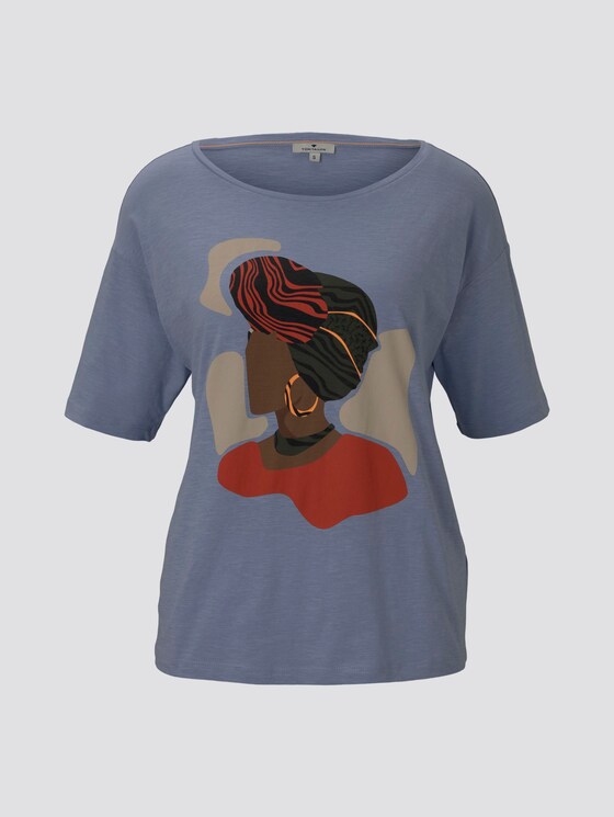 Lockeres T-Shirt mit Print - Frauen - Parisienne Blue Lockeres T-Shirt mit Print - Frauen - Parisienne Blue - 7 - TOM TAILOR