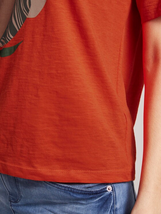 Lockeres T-Shirt mit Print - Frauen - strong flame orange Lockeres T-Shirt mit Print - Frauen - strong flame orange - 10 - TOM TAILOR