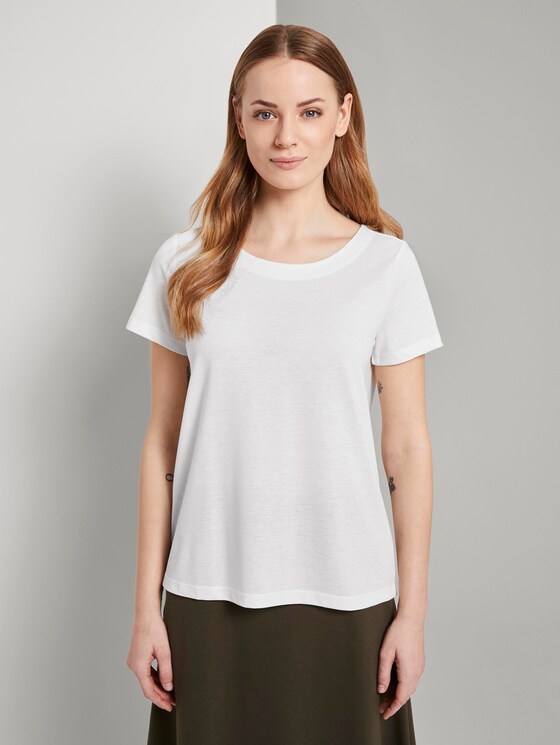 T-Shirt mit Ringdetail am Rücken - Frauen - Whisper White T-Shirt mit Ringdetail am Rücken - Frauen - Whisper White - 1 - TOM TAILOR