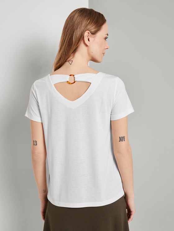 T-Shirt mit Ringdetail am Rücken - Frauen - Whisper White T-Shirt mit Ringdetail am Rücken - Frauen - Whisper White - 2 - TOM TAILOR
