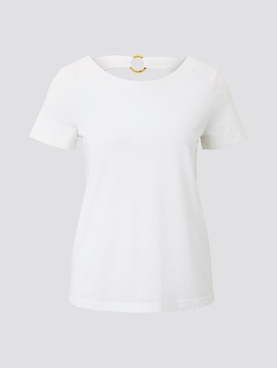T-Shirt mit Ringdetail am Rücken - Frauen - Whisper White T-Shirt mit Ringdetail am Rücken - Frauen - Whisper White - 7 - TOM TAILOR