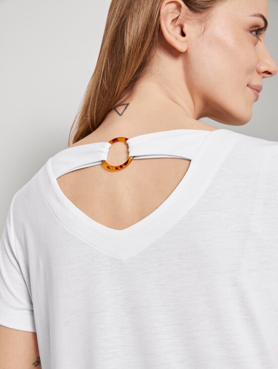 T-Shirt mit Ringdetail am Rücken - Frauen - Whisper White T-Shirt mit Ringdetail am Rücken - Frauen - Whisper White - 9 - TOM TAILOR