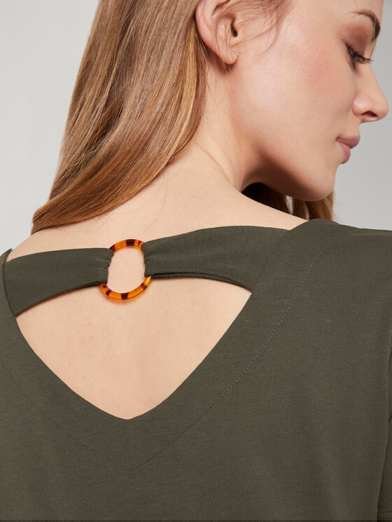 T-Shirt mit Ringdetail am Rücken - Frauen - Woodland Green T-Shirt mit Ringdetail am Rücken - Frauen - Woodland Green - 10 - TOM TAILOR