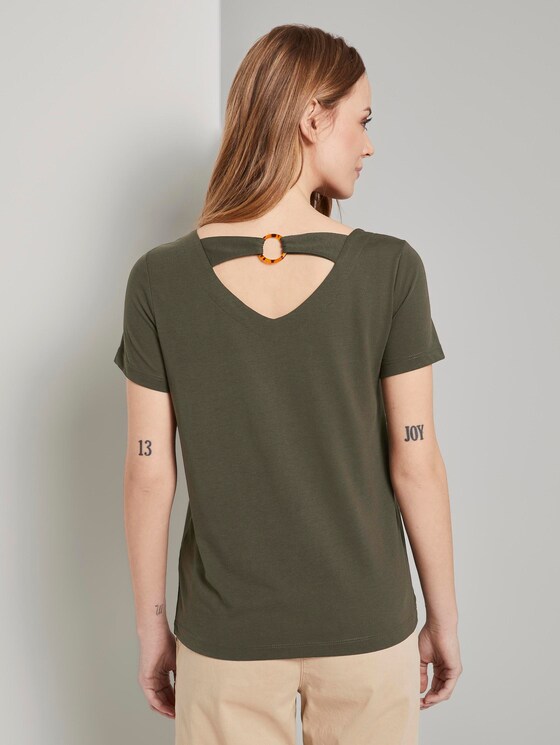 T-Shirt mit Ringdetail am Rücken - Frauen - Woodland Green T-Shirt mit Ringdetail am Rücken - Frauen - Woodland Green - 2 - TOM TAILOR