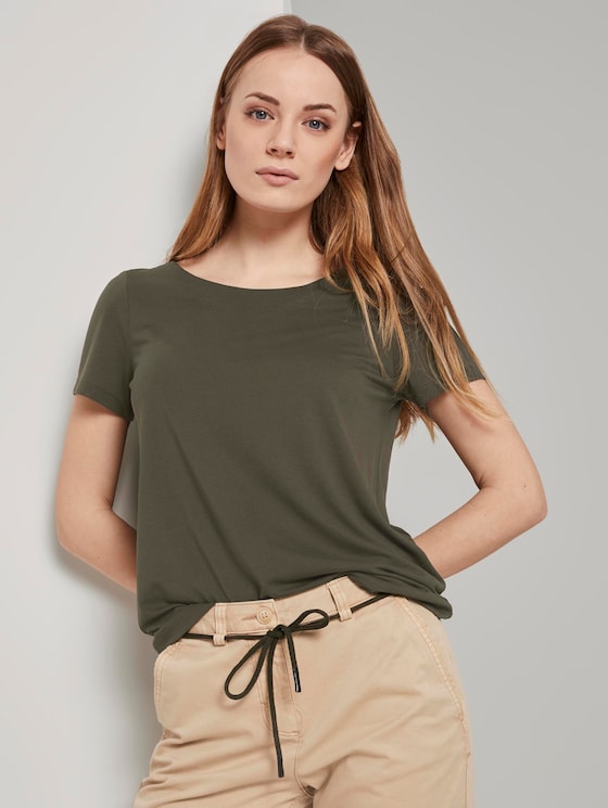 T-Shirt mit Ringdetail am Rücken - Frauen - Woodland Green T-Shirt mit Ringdetail am Rücken - Frauen - Woodland Green - 5 - TOM TAILOR