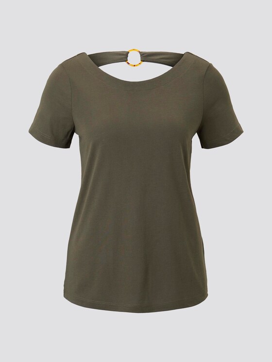 T-Shirt mit Ringdetail am Rücken - Frauen - Woodland Green T-Shirt mit Ringdetail am Rücken - Frauen - Woodland Green - 7 - TOM TAILOR