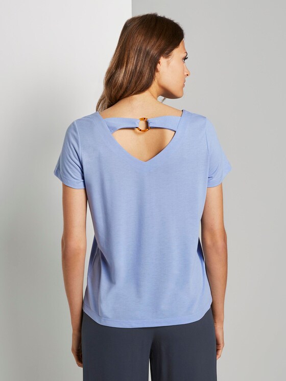 T-Shirt mit Ringdetail am Rücken - Frauen - Parisienne Blue T-Shirt mit Ringdetail am Rücken - Frauen - Parisienne Blue - 2 - TOM TAILOR