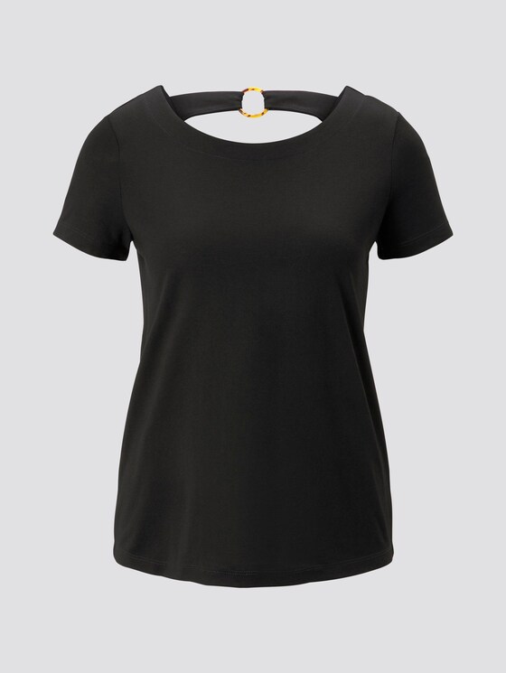 T-Shirt mit Ringdetail am Rücken - Frauen - Deep Black T-Shirt mit Ringdetail am Rücken - Frauen - Deep Black - 7 - TOM TAILOR