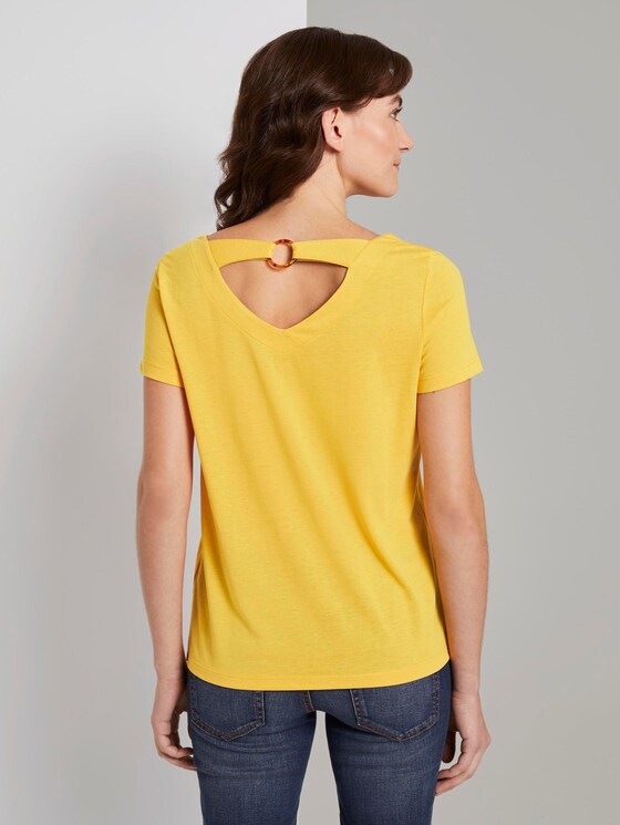 T-Shirt mit Ringdetail am Rücken - Frauen - deep golden yellow T-Shirt mit Ringdetail am Rücken - Frauen - deep golden yellow - 2 - TOM TAILOR