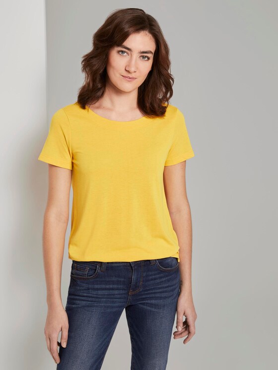T-Shirt mit Ringdetail am Rücken - Frauen - deep golden yellow T-Shirt mit Ringdetail am Rücken - Frauen - deep golden yellow - 5 - TOM TAILOR