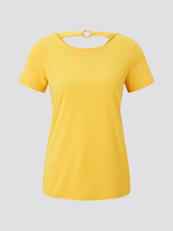 T-Shirt mit Ringdetail am Rücken - Frauen - deep golden yellow T-Shirt mit Ringdetail am Rücken - Frauen - deep golden yellow - 7 - TOM TAILOR