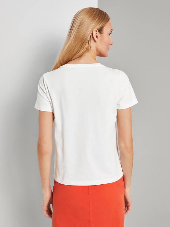 T-shirt with small monkey appliqués - Women - Whisper White T-shirt with small monkey appliqués - Women - Whisper White - 2 - TOM TAILOR