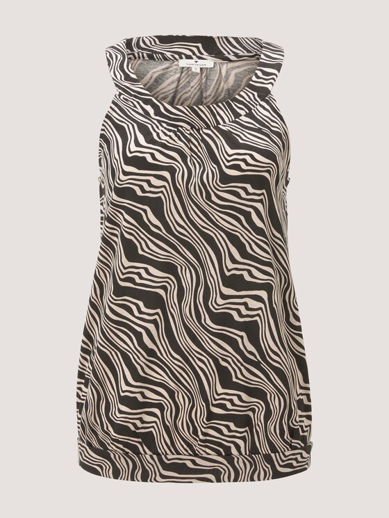 Gemustertes Top mit Neckholder-Kragen - Frauen - black wavy design Gemustertes Top mit Neckholder-Kragen - Frauen - black wavy design - 7 - TOM TAILOR