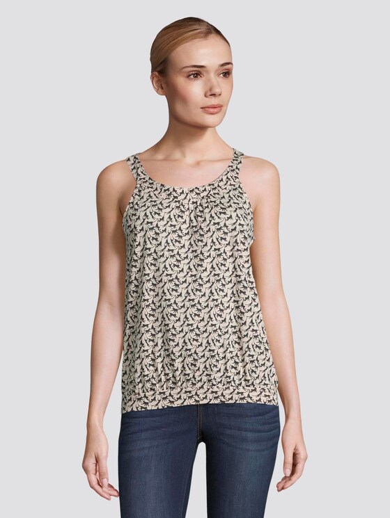 Gemustertes Top mit Neckholder-Kragen - Frauen - vanilla monkey small design Gemustertes Top mit Neckholder-Kragen - Frauen - vanilla monkey small design - 1 - TOM TAILOR