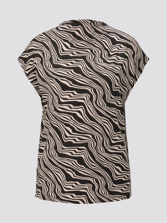 T-Shirt mit Stehkragen - Frauen - black wavy design T-Shirt mit Stehkragen - Frauen - black wavy design - 7 - TOM TAILOR