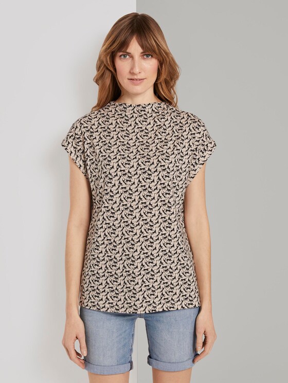 T-Shirt mit Stehkragen - Frauen - vanilla monkey small design T-Shirt mit Stehkragen - Frauen - vanilla monkey small design - 1 - TOM TAILOR