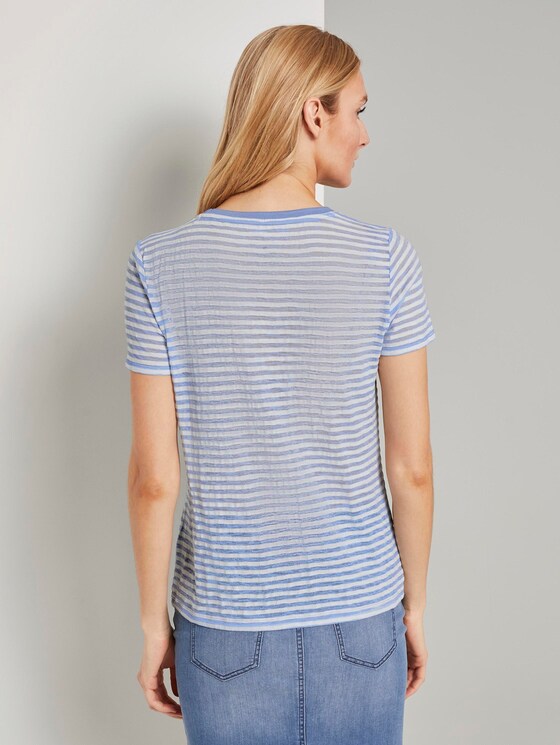 Gestreiftes T-Shirt - Frauen - blue offwhite stripes Gestreiftes T-Shirt - Frauen - blue offwhite stripes - 2 - TOM TAILOR