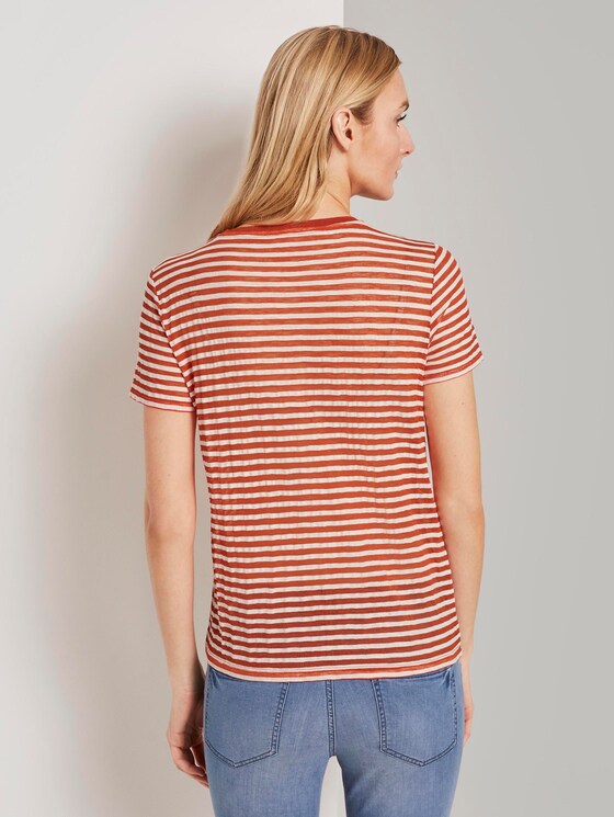 Gestreiftes T-Shirt - Frauen - orange offwhite stripes Gestreiftes T-Shirt - Frauen - orange offwhite stripes - 2 - TOM TAILOR